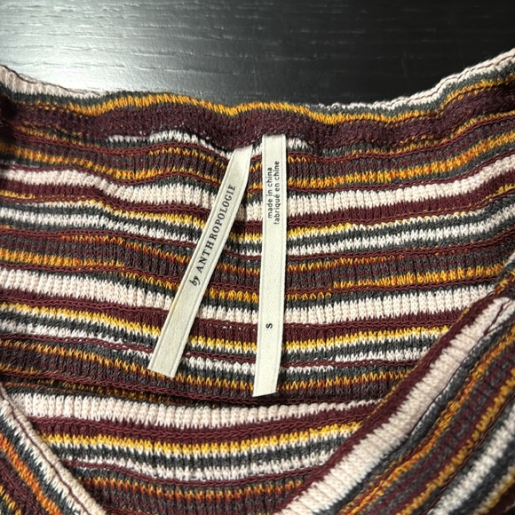Anthropologie Smocked Striped Women’s blouse size Small - Picture 2 of 3